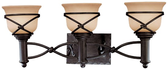 Picture of 100w SW 3 Light Bath Aspen Bronze Rustic Scavo Glass