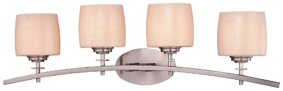 Foto para 100w SW 4 Light Bath Brushed Nickel Pearl Mist Glass