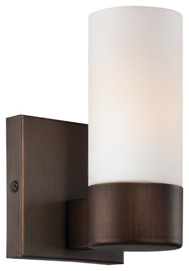 Foto para 60w SW 1 Light Wall Sconce Copper Bronze Patina Etched Opal Glass