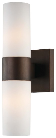 Picture of 60w SW 2 Light Wall Sconce Copper Bronze Patina Etched Opal Glass