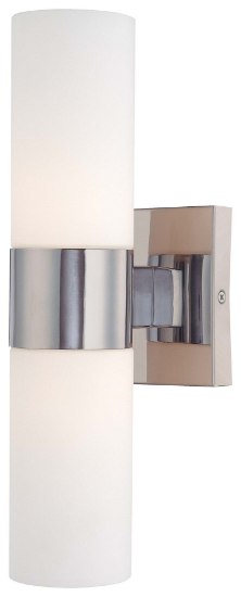 Picture of 60w SW 2 Light Wall Sconce Chrome Etched Opal Glass