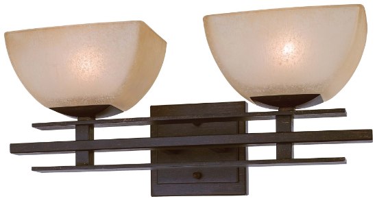 Picture of 75w SW 2 Light Bath Iron Oxide Venetian Scavo Glass