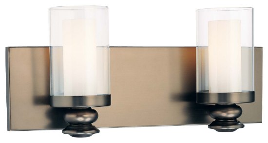 Picture of 75w SW 2 Light Bath Harvard Court Bronze (Plated) Clear & Etched Opal Glass