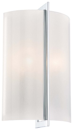 Picture of 60w SW 2 Light Wall Sconce Chrome White Iris Glass