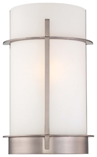 Picture of 100w SW 1 Light Wall Sconce Brushed Nickel Etched Opal