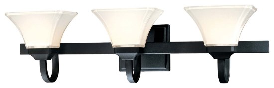 Picture of 100w SW 3 Light Bath Black Lamina Blanca Glass