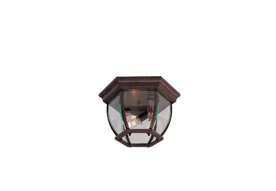 Foto para 40w SW 3 Lt Outdoor Flush Mount Antique Bronze Bevel Bend