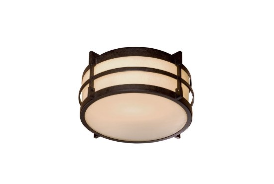 Picture of 26w SW 1 Light Outdoor Flush Mount Textured French Bronze Pearl Mist