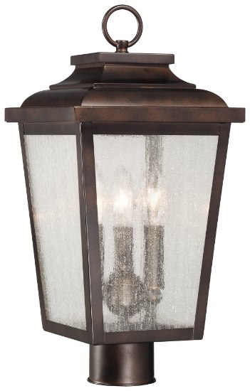 Picture of 60w SW 3 Light Post Mount Chelesa Bronze Clear Seeded