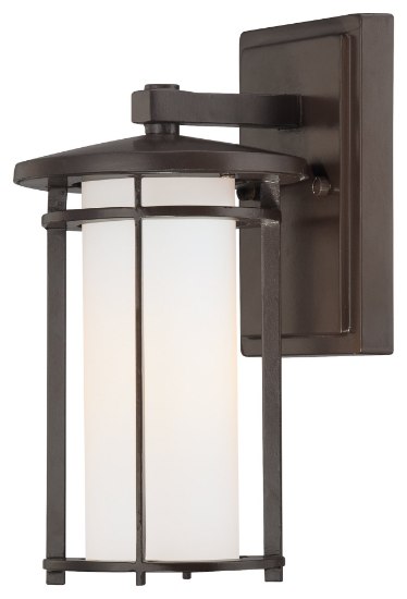 Picture of 100w SW 1 Lt Outdoor Wall Mount Dorian Bronze Etched Opal