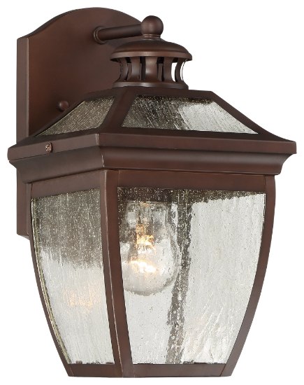 Foto para 60w SW 1 Light Outdoor Light Alder Bronze Seedy Glass