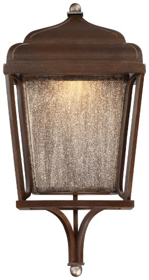 Picture of 16w SW 1 Light Led Wall Mount Dark Rubbed Sienna With Aged S Clear Seedy Glass