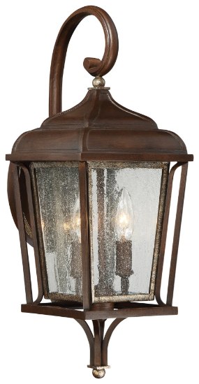 Picture of 60w SW 2 Light Wall Mount Dark Rubbed Sienna With Aged S Clear Seedy Glass