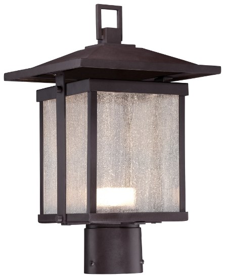 Picture of 14w SW Led Post Mount Dorian Bronze Clear Seeded