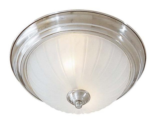 Foto para 13w SW 2 Light Flush Mount Brushed Nickel Frosted Melon