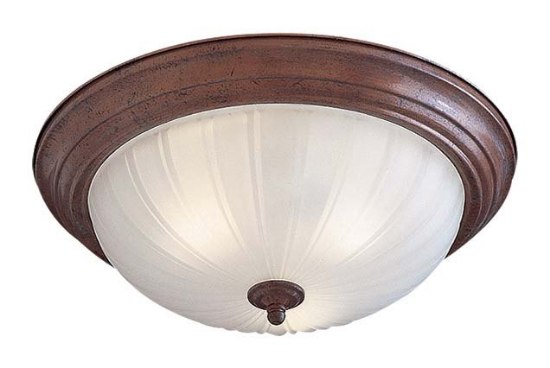 Picture of 60w SW 3 Light Flush Mount Antique Bronze Frosted Melon