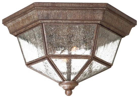 Foto para 40w SW 2 Light Flush Mount Vintage Rust Clear Seedy