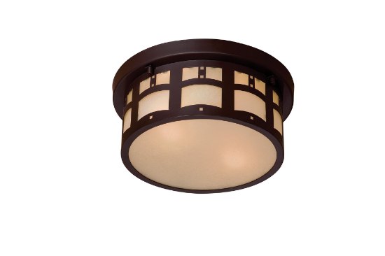 Foto para 60w SW 2 Lt Outdoor Flush Mount Dorian Bronze Double French Scavo