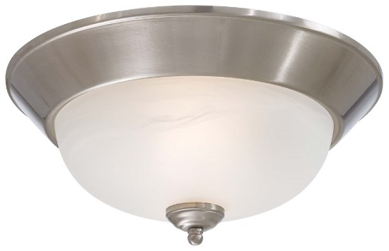 Picture of 13w SW 2 Light Flush Mount Brushed Nickel Etched Marble