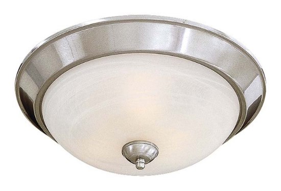 Picture of 13w SW 3 Light Flush Mount Brushed Nickel Etched Marble