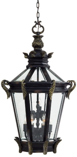 Foto para 60w SW 9 Light Chain Hung Heritage W/ Gold Highlights Clear Beveled