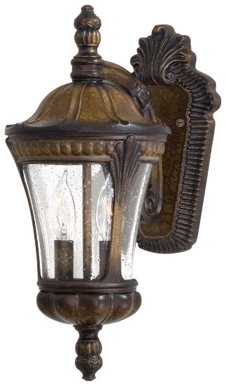 Picture of 60w SW 2 Light Wall Mount Prussian Gold Clear Seeded