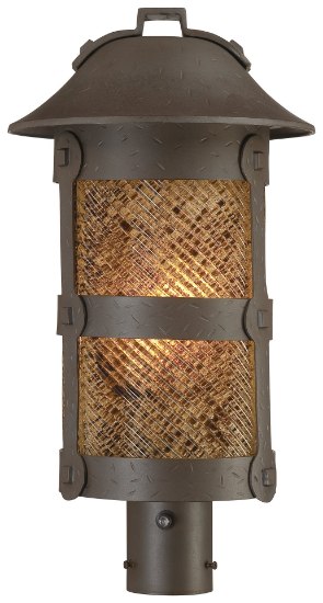 Picture of 26w SW 1 Lt Outdoor Post Mount Forged Bronze Spanish Fire