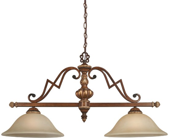 Picture of 100w SW 2 Light Island Light Belcaro Walnut Aged Champagne