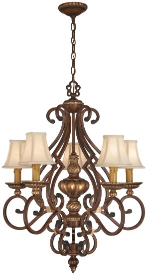 Picture of 60w SW 5 Light Chandelier Belcaro Walnut