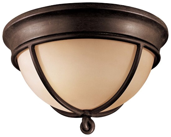 Foto para 60w SW 2 Light Flush Mount Aspen Bronze Rustic Scavo