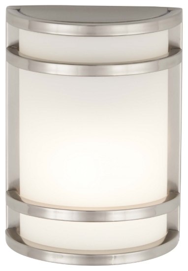 Foto para 60w SW 1 Light Pocket Lantern Brushed Stainless Steel Etched Opal Glass