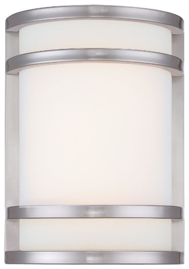 Picture of 14w SW Ac Led Pocket Lantern Brushed Stainless Steel Etched Opal Glass