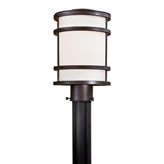 Picture of 100w SW 1 Lt Outdoor Post Mount Oil Rubbed Bronze Etched Opal