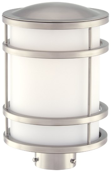 Picture of 100w SW 1 Light Post Mount Brushed Stainless Steel Etched Opal