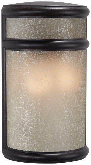 Picture of 60w SW 2 Light Pocket Lantern Corona Bronze White Linen