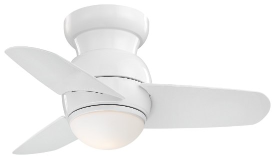 Foto para 80w 26" Spacesaver SW Flush Mount Ceiling Fan White Etched Opal