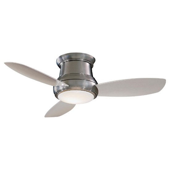 Foto para 143.7w SW Flush Mount Ceiling Fan Brushed Nickel White Opal