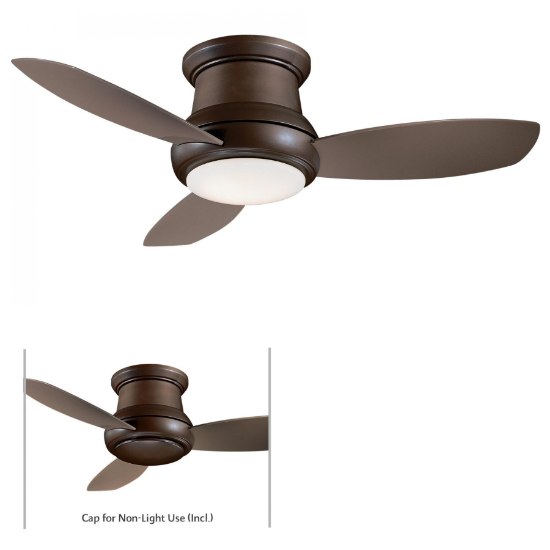 Picture of 143.7w SW Flush Mount Ceiling Fan Oil Rubbed Bronze White Opal