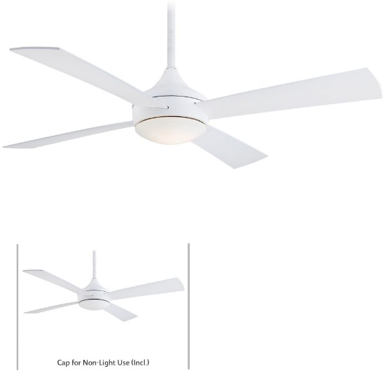 Foto para 251.5w SW 52In Aluma Wet Ceiling Fan 201 Flat White Etched Opal Glass