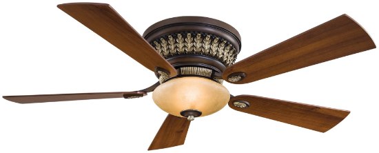 Picture of 139.8w SW Flush Mount Ceiling Fan Belcaro Walnut Aged Champagne