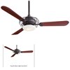 Foto para 170w SW Acero Fan-52In Brushed Steel W/ Mahogany Opal Frosted