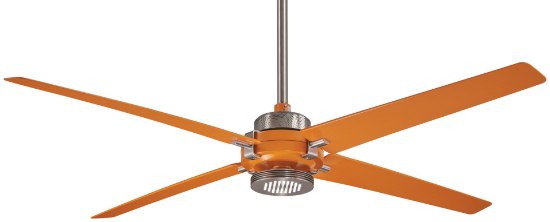 Picture of 48.8w WW 60In Spectre Ceiling Fan 2015 Brushed Nickel/Orange Clear