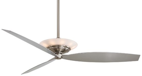 Foto para 42.88w SW 60In Moda Ceiling Fan 2014 Brushed Nickel Etched White Glass