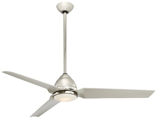 Foto para 64w WW 54" Ceiling Fan W/Led Light Kit Polished Nickel Opal Frosted