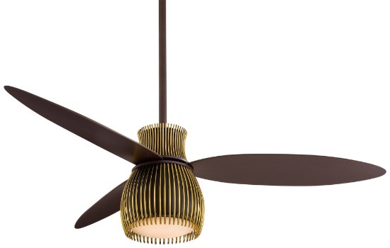 Foto para 133w SW Uchiwa Fan-56In Oil Rubbed Bronze/Toned Brass Tinted Opal