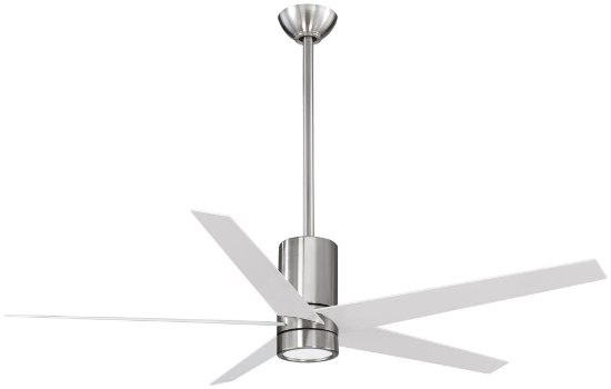 Foto para 47.6w SW 56In Symbio Ceiling Fan 2015 Brushed Nickel/White Etched