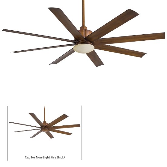 Picture of 45.6w SW 65In Slipstream Ceiling Fan  2 Distressed Koa Tinted Opal