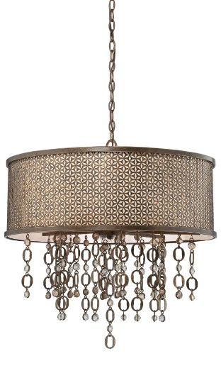 Picture of 60w SW Eight Light Drum Pendant French Bronze