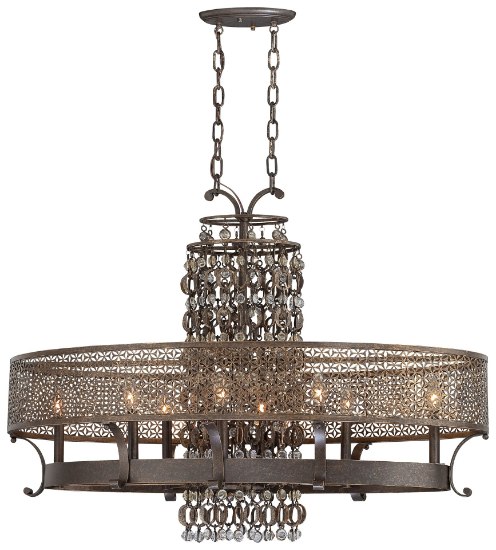 Picture of 60w SW Eight Light Oval Chandelier French Bronze