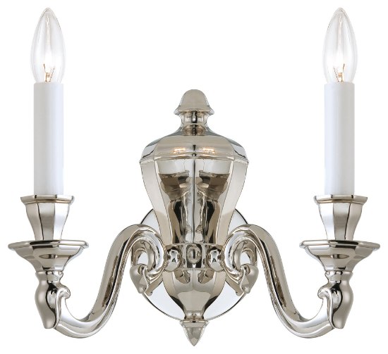 Foto para 60w SW Two Light Wall Sconce Polished Nickel